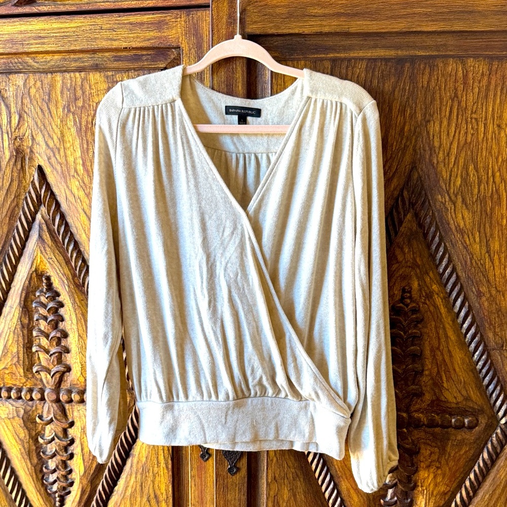 Banana Republic Beige Wrap Sweater